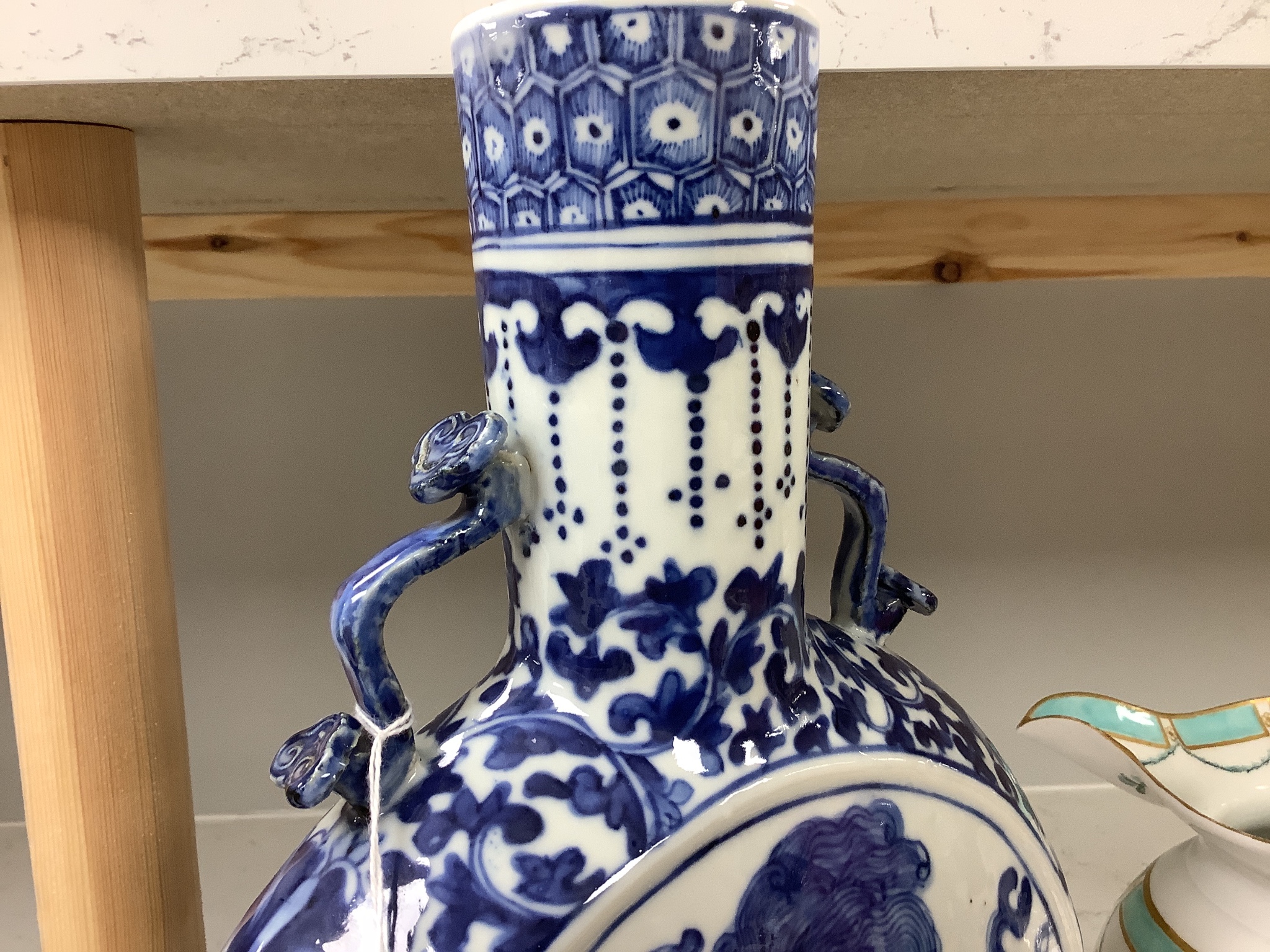 A 19th century Chinese blue and white moonflask, 35.5cm high